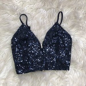 Sequined Crop Top